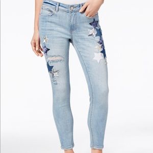 Indigo Rein junior star- patch ripped skinny jeans